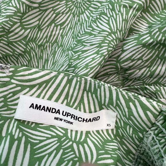 Amanda Uprichard Revolve Puff Sleeve Floral Green Sicily Midi Dress Size XS - Picture 15 of 16